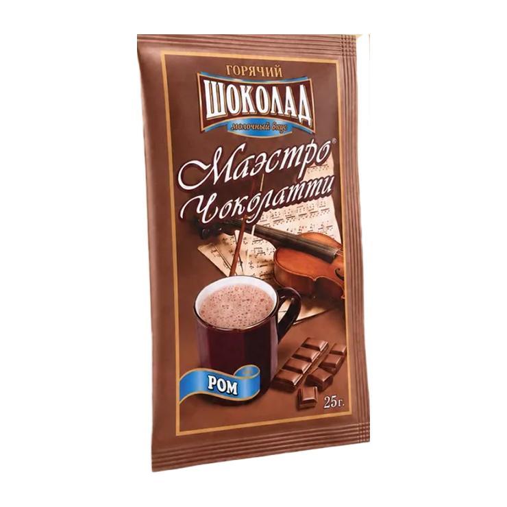 Горячий шоколад Маэстро Чоколатти молочный ром 10 пакетиков 250 гр., картон