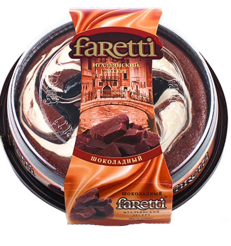 Бисквит шоколадный Faretti, 400 гр., пластиковая упаковка