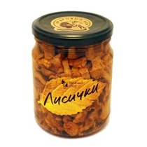 Грибы лисички Таежный сбор резанные маринованные