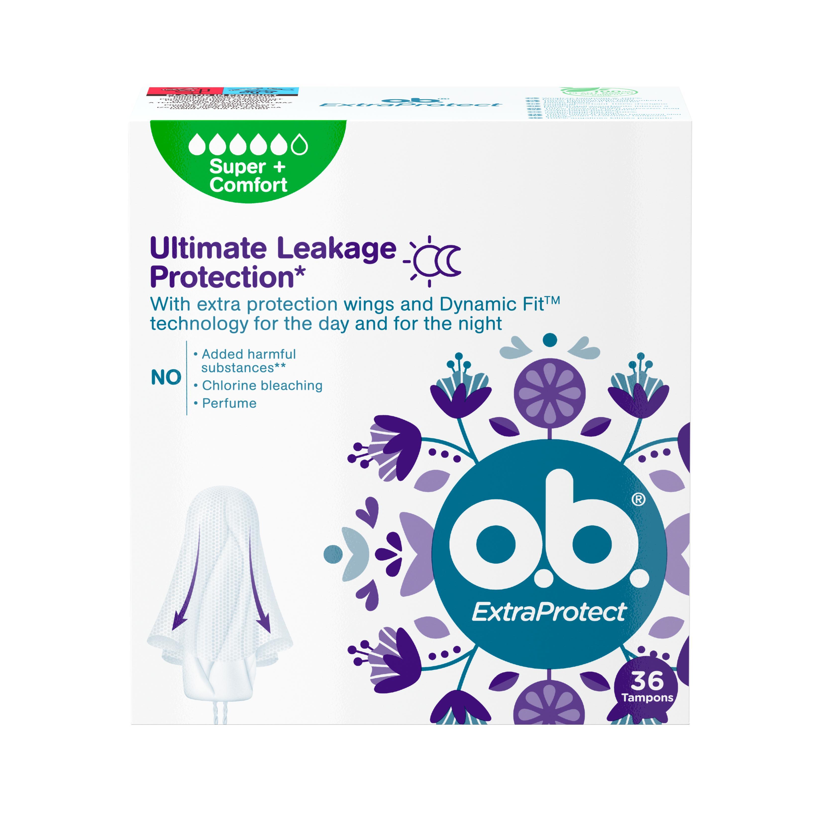 Гигиенические тампоны O.B. EXTRA Protect Super+ 36 штук, картон