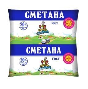 Сметана 20% Кубанский Молочник, 450 гр., пластиковый пакет