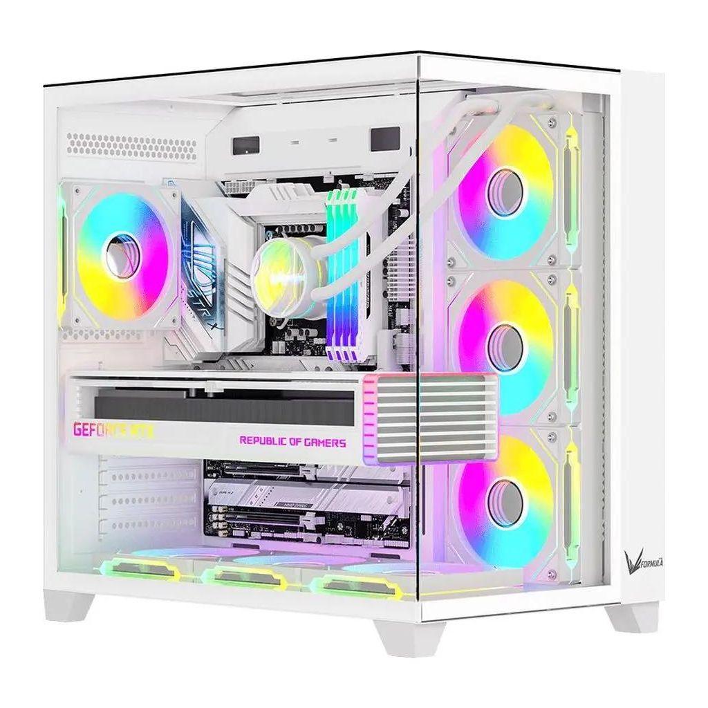 Корпус ATX Formula Crystal Z9, Midi-Tower, без БП, белый [crystal z9 white]