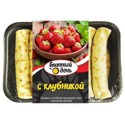 Блинчики Блинный день с клубникой 360 гр., ПЭТ