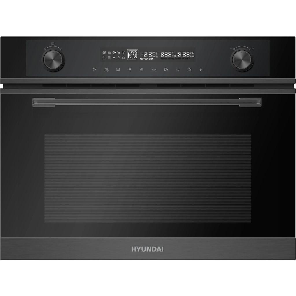 Духовой шкаф электрический HYUNDAI HMEO 6540 DX, 50л, дверца с 3 стеклами, черный/графитовый