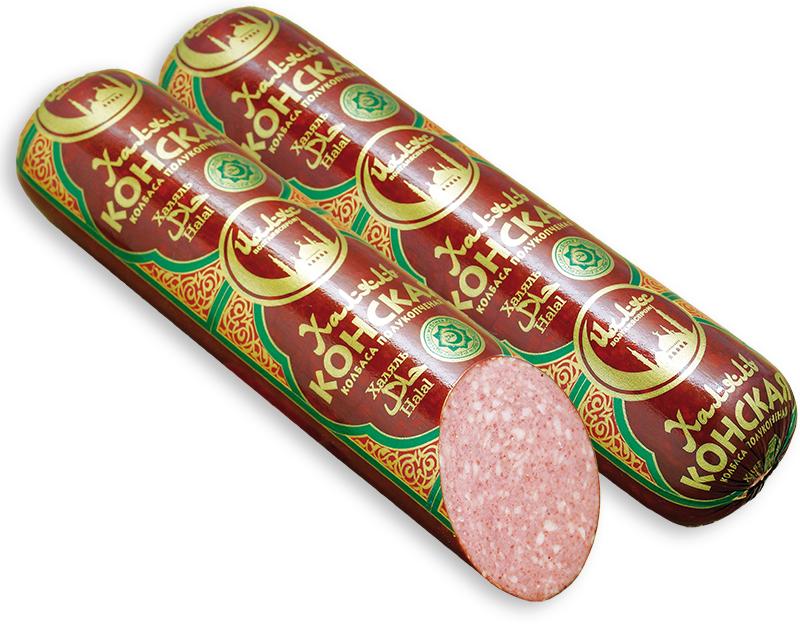 Колбаса Ихляс мясокомбинат конская халяль 1 кг., оболочка