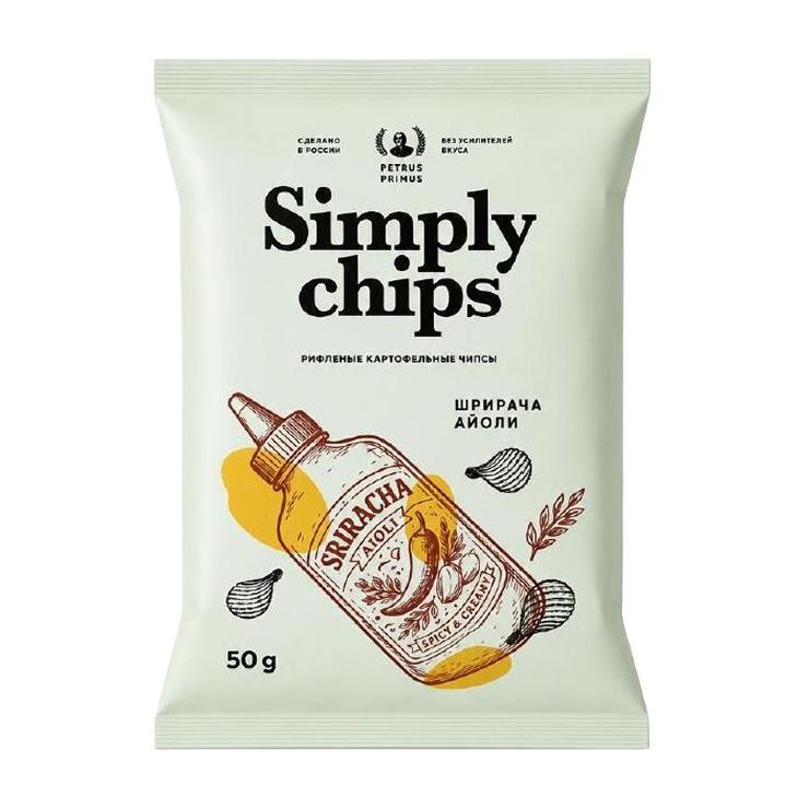 Картофельные чипсы Simply chips Шрирача айоли 50 гр., флоу-пак
