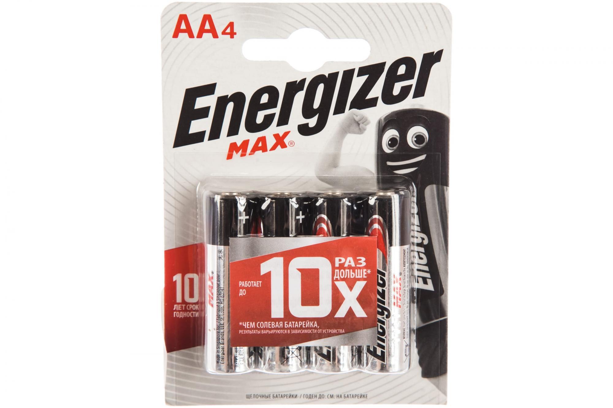 Батерейки Energizer Max LR6 АА 4 шт., блистер