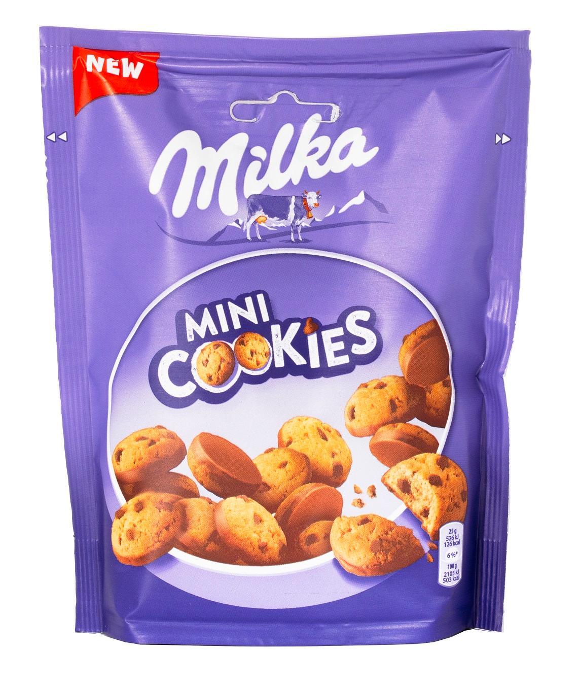 Печенье Milka Mini cookies молочный шоколад 100 гр., флоу-пак