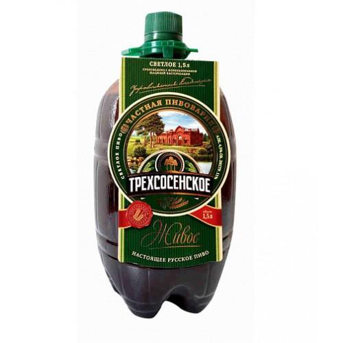 Пиво Завод Трехсосенский светлое пастеризованное 1,3 л., ПЭТ