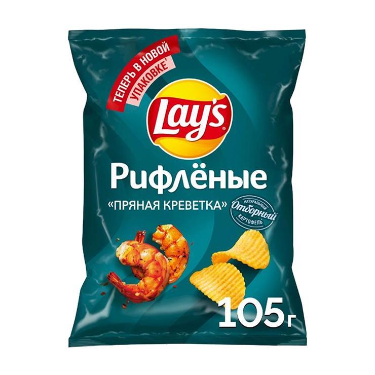 Чипсы Lay's пряная креветка 105 гр., флоу-пак