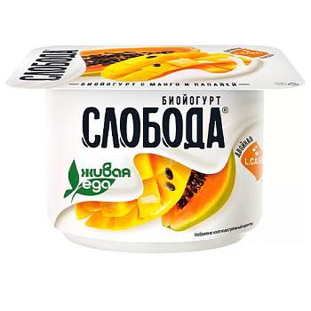 Биойогурт Слобода с манго и папайей 2,9% 125 гр., ПЭТ
