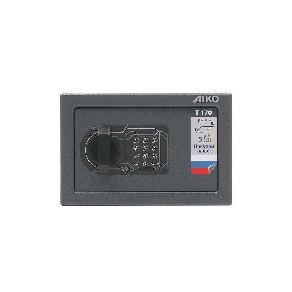 Сейф офисный (мебельный) облегченной конструкции AIKO T-170 EL, 170х260х230 мм, 5 кг, электронный замок, крепление к стене