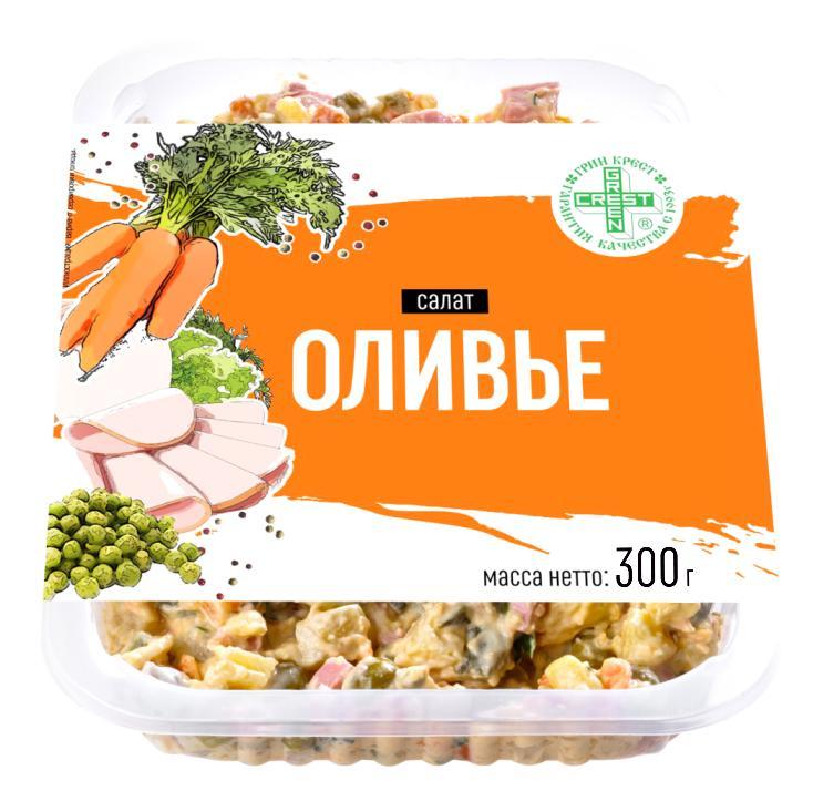 Салат Green Crest оливье 300 гр., пластиковый контейнер
