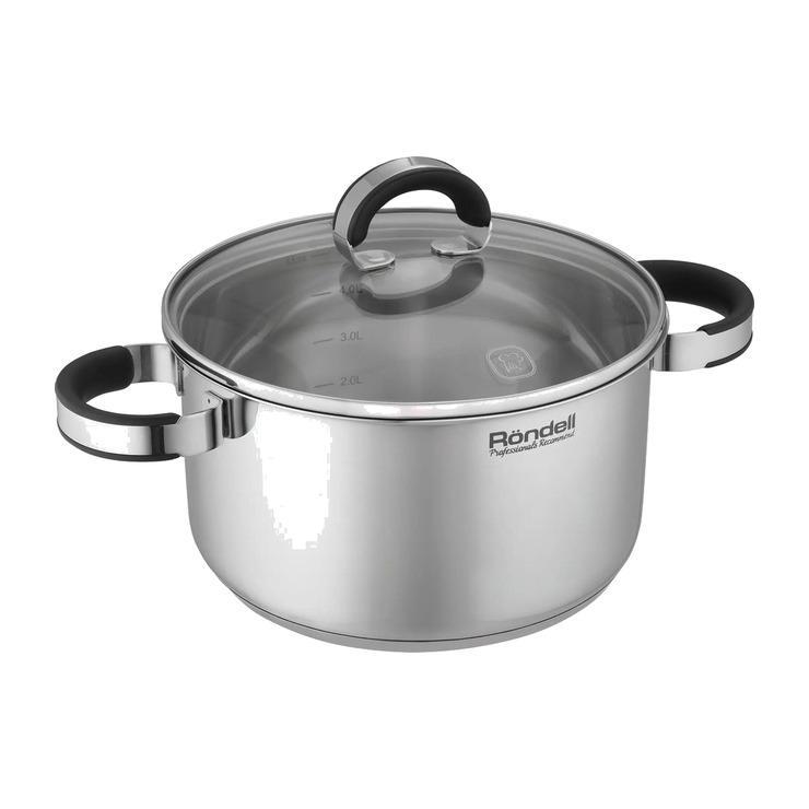 Кастрюля Rondell Brando RDS-1805, нержавеющая сталь, с крышкой 5,1 л., картон