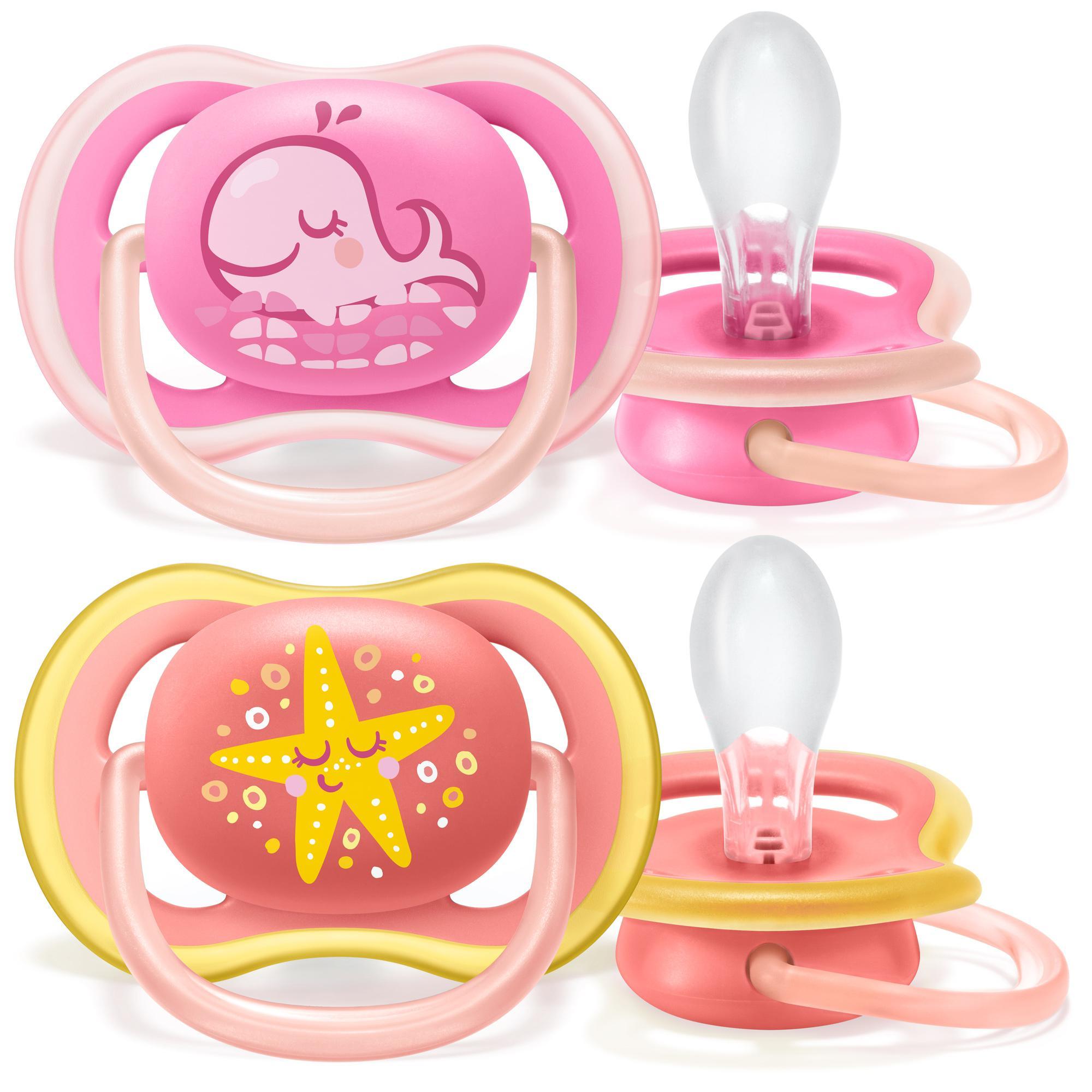 Пустышка силиконовая Philips Avent ultra air SCF085/04 с футляром, 2 шт, 6–18 мес., ПЭТ