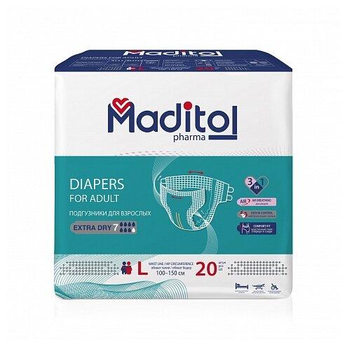 Подгузники для взрослых Maditol L 20 шт., пакет