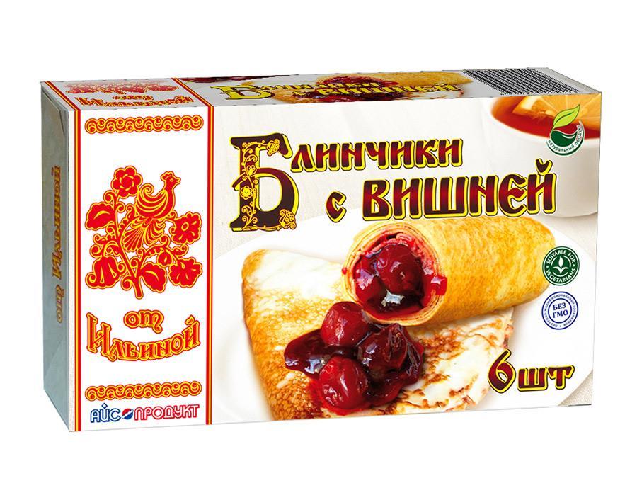 Блинчики От Ильиной с вишней замороженные 450 гр., картон