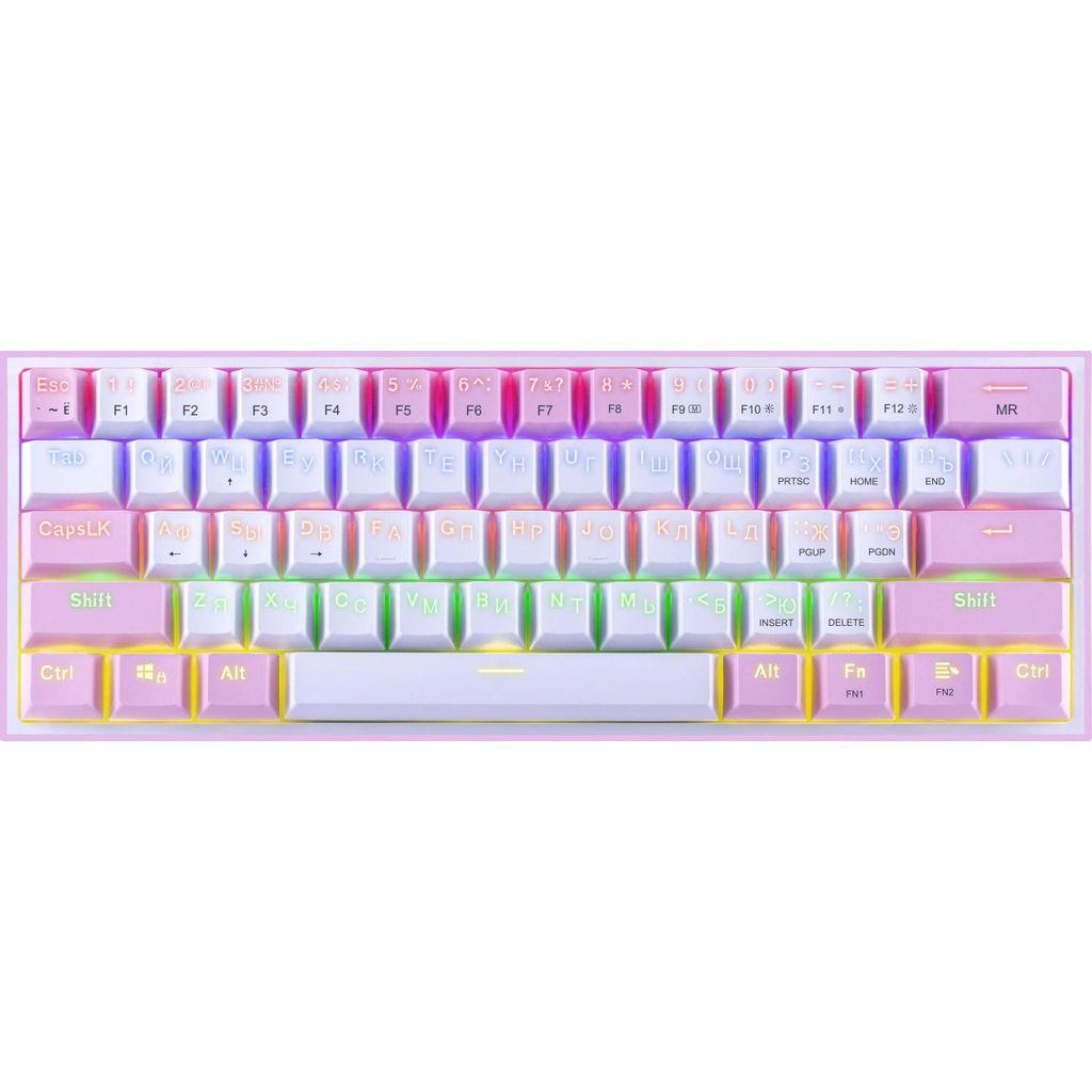 Клавиатура Redragon Fizz, проводная, USB, механическая, розовый [70672]