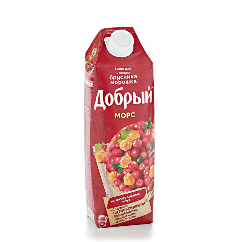 Морс Добрый виноград клюква брусника морошка 1 л., тетра-пак