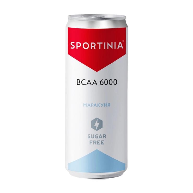 Напиток спортивный Sportinia BCAA 6000 маракуйя Sugar Free 330 мл., ж/б