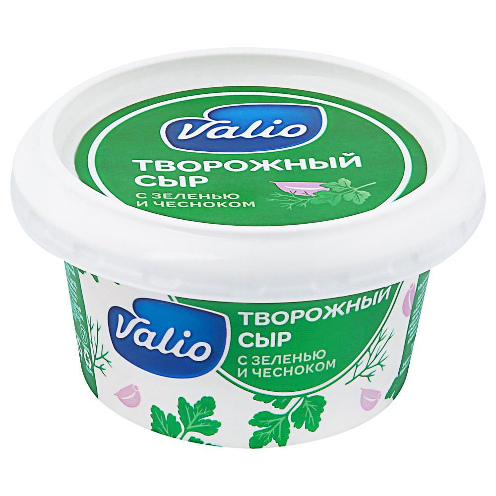Сыр Valio творожный зелень и чеснок 68% 150 гр., стакан