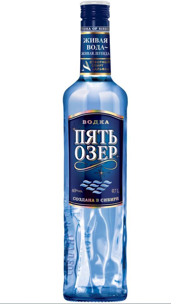 Водка Пять Озер 40% Россия, 700 мл., стекло