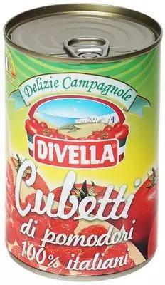 Томаты Divella Cubetti резанные кубиками 400 гр., ж/б