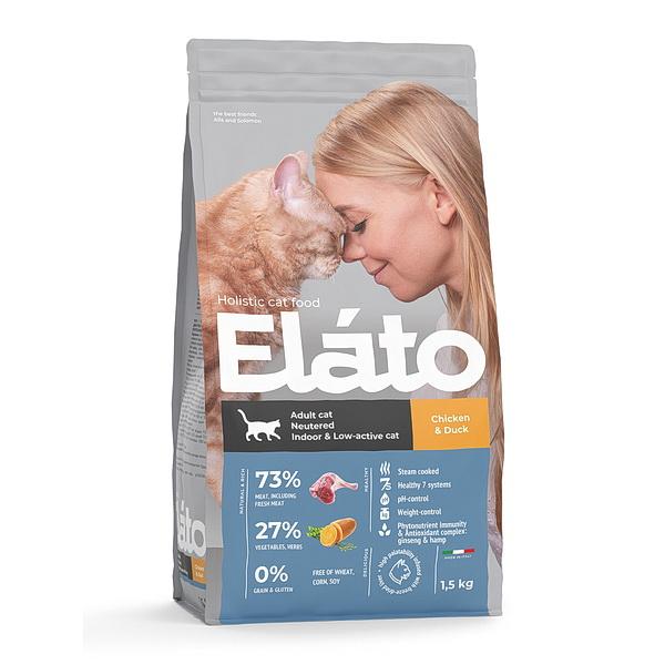 Корм для кастрированных котов стерилизованных и малоактивных кошек Brit Elato Holistic 1,5 кг., пакет