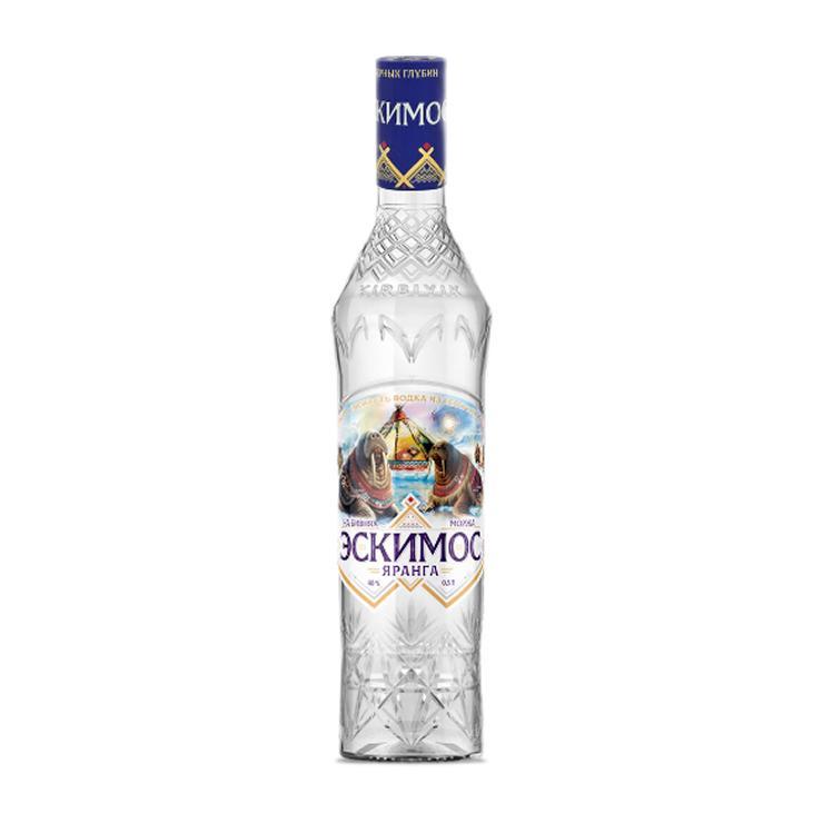 Крепкий спиртной напиток водка ЭСКИМОС ЯРАНГА на бивнях моржа 40% Армения 1 л., стекло