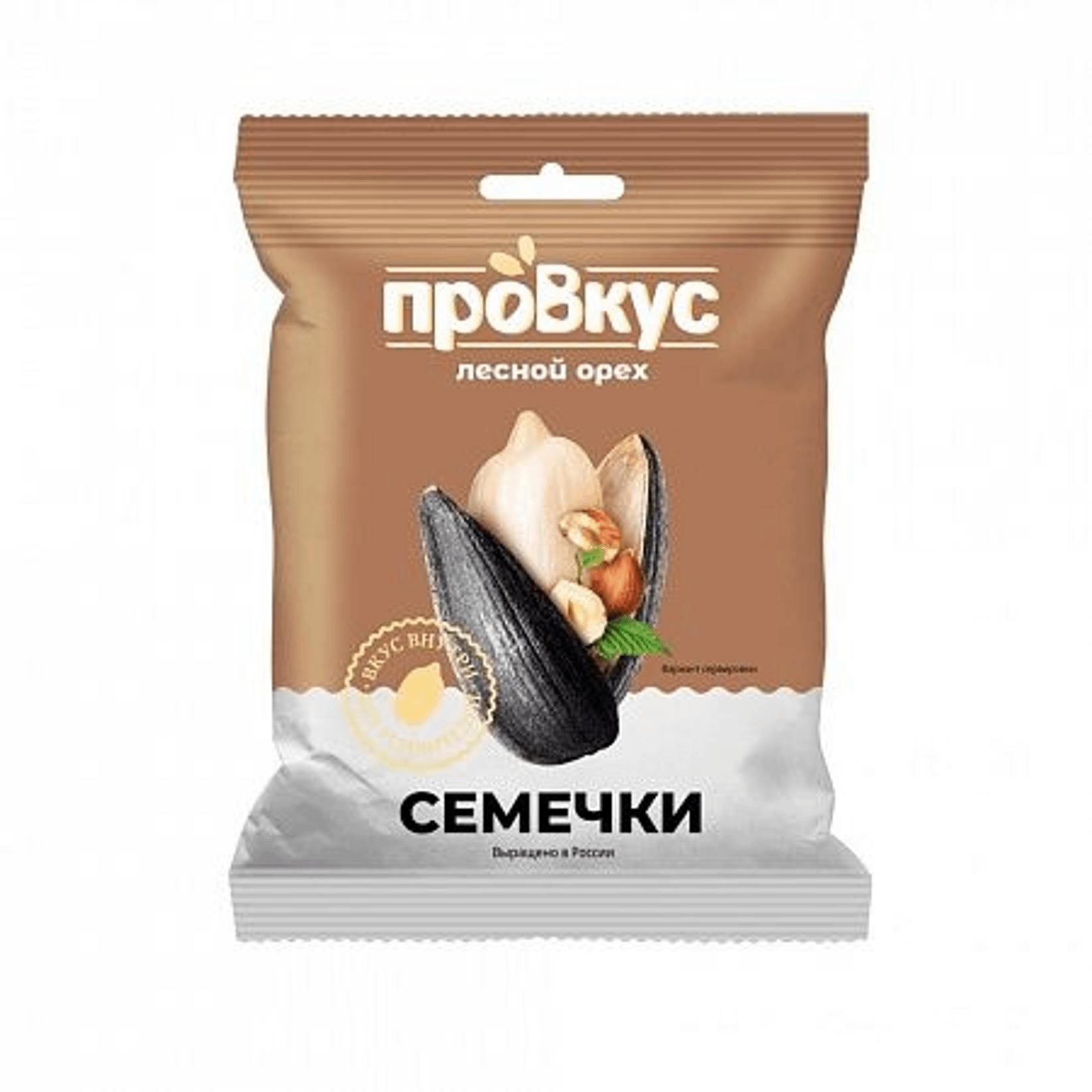 Семена подсолнечника жареные соленые со вкусом лесного ореха ПроВкус 70 гр., флоу-пак