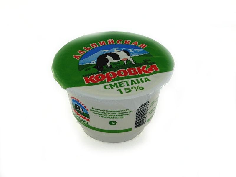 Сметана Альпийская Коровка 15%