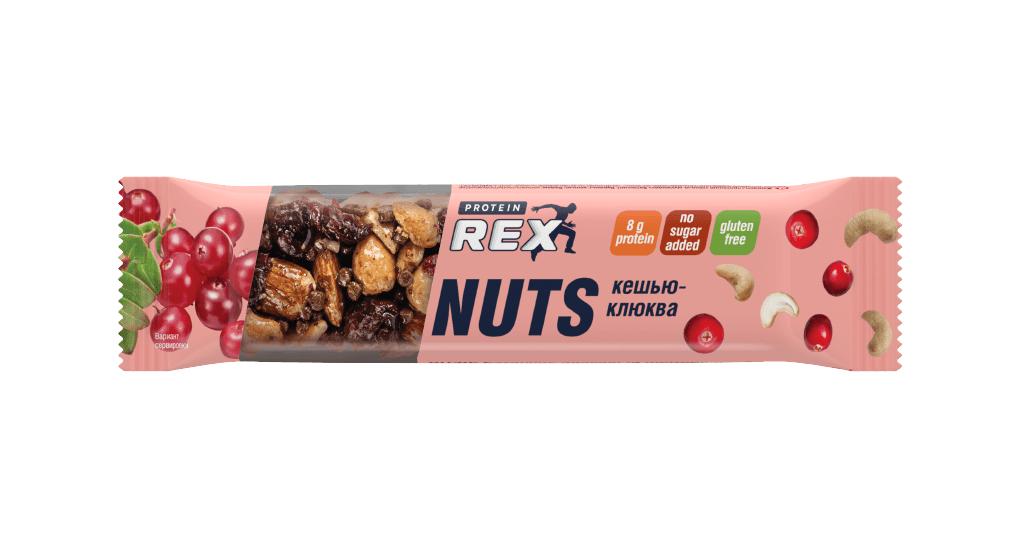 Батончик протеиновый ProteinRex кешью-клюква 40 гр., флоу-пак