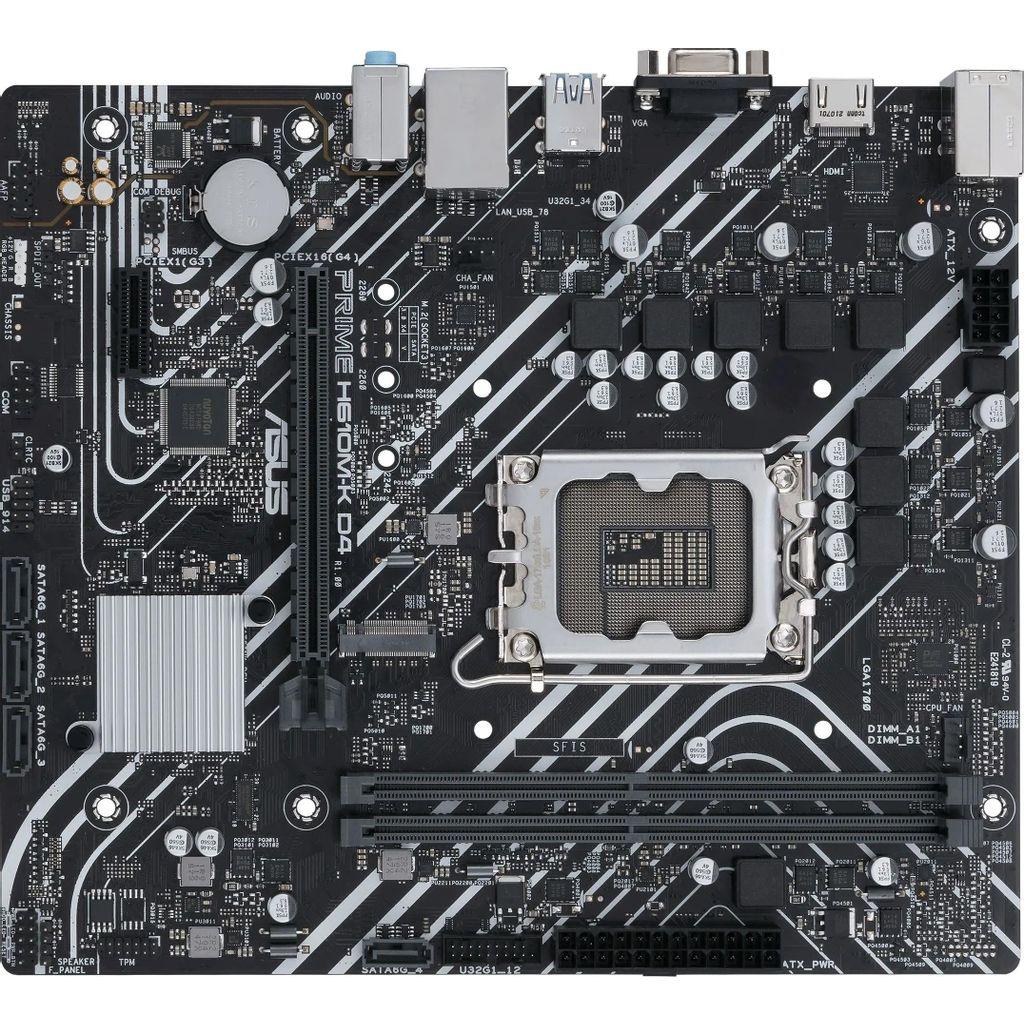 Материнская плата ASUS PRIME H610M-K D4, Socket LGA 1700, Intel H610, mATX, Ret