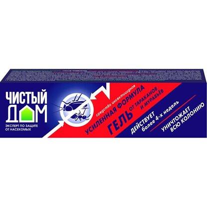 Гель Чистый дом туба от тараканов и муравьев усиленного действия 50 мл., картон