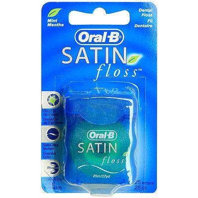 Зубная нить Oral-B Satin floss вощеная с мятным вкусом 25 м.