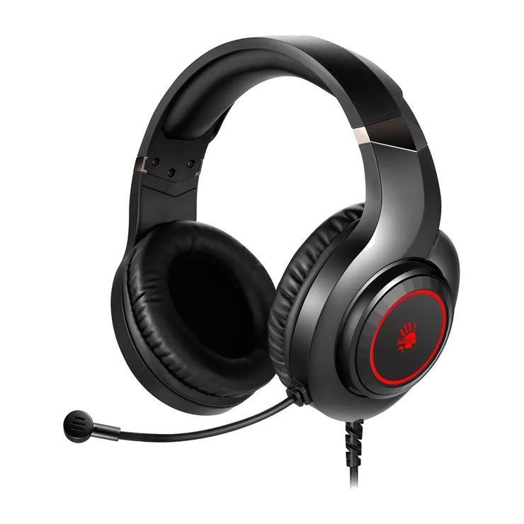 Гарнитура игровая A4TECH Bloody G220, для компьютера, мониторные, проводные, черный [g220 aux3.5-4pin + usb]