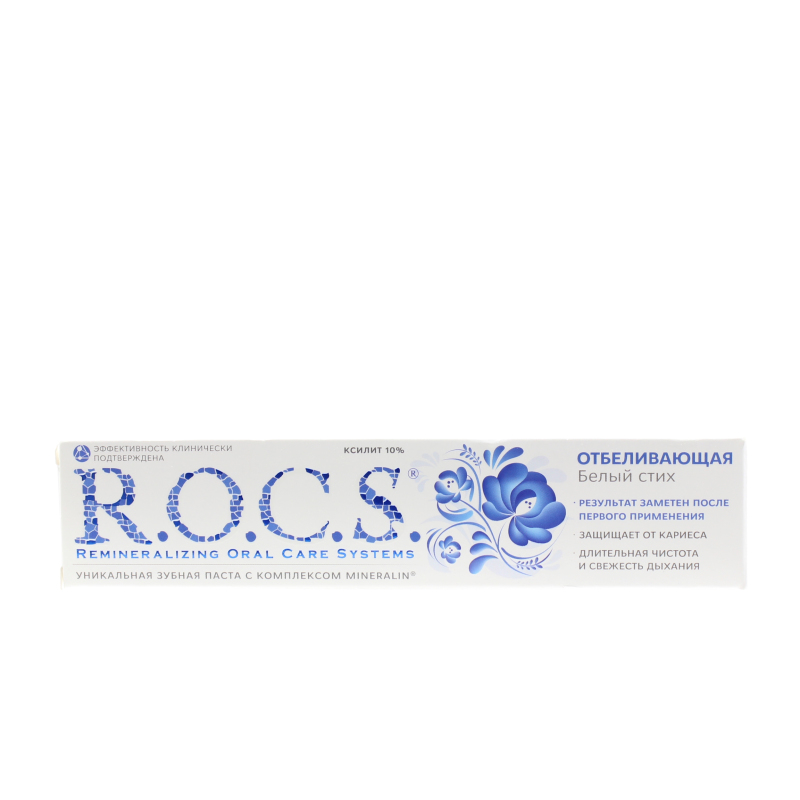 Зубная паста R.O.C.S. белый стих отбеливающая 74 гр., картон