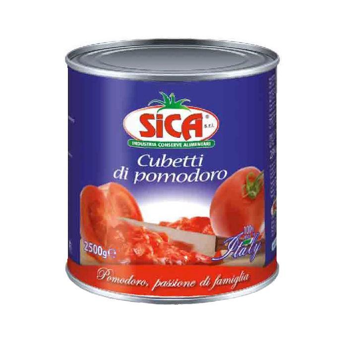 Томаты кубиками Cubettato di pomodoro стандарт SICA, 2,5 кг., ж/б