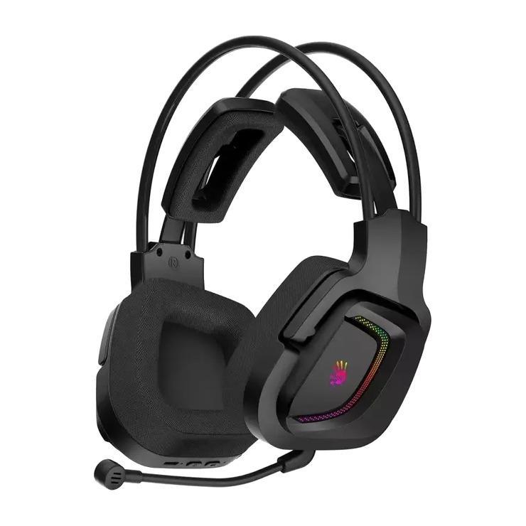 Гарнитура игровая A4TECH Bloody MR575, для компьютера и игровых консолей, мониторные, Bluetooth/радио, черный