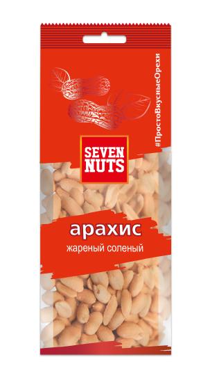 Арахис Seven Nuts жареный соленый 100 гр., флоу-пак