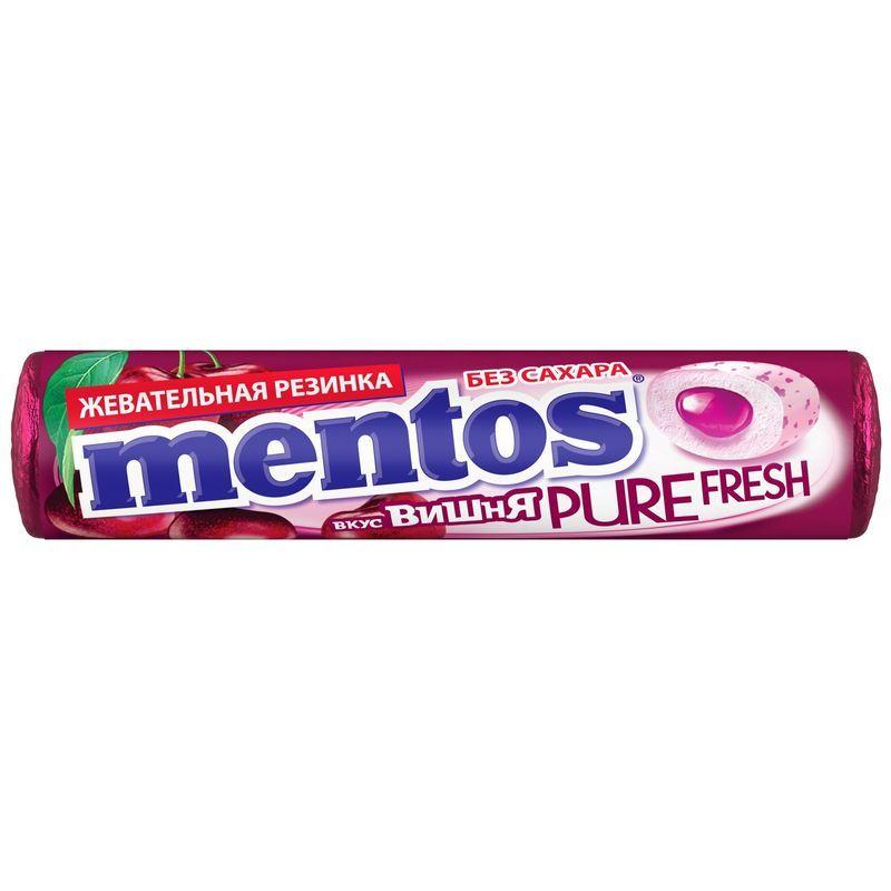 Жевательная резинка Mentos Вишня 15,5 гр., обертка