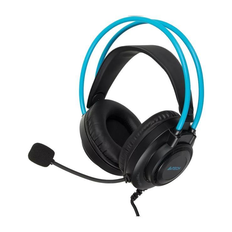 Гарнитура A4TECH Fstyler FH200U, для компьютера, накладные, проводные, серый / синий [fh200u blue]