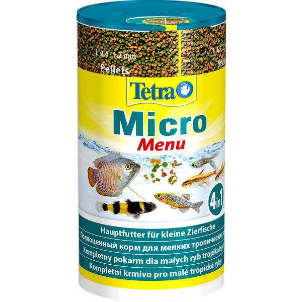 Корм для рыб TETRA Micro Mеnu 4 вида корма (гран,палоч,шарик,чипсы) 100 мл., ПЭТ