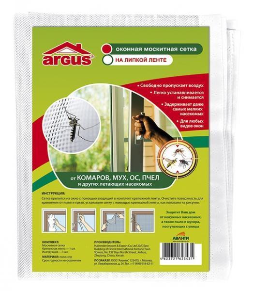 Сетка москитная Argus оконная на липкой ленте 150*150см., пакет