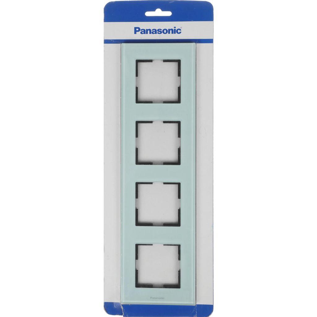 Рамка Panasonic (WKTF08143GG-RU) 4шт вертикальный монтаж стекло черный