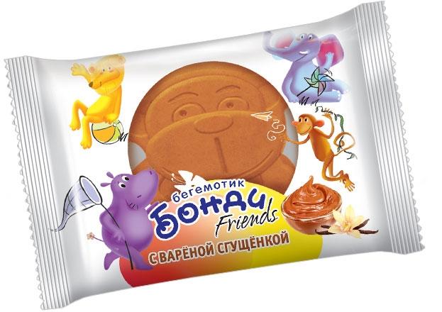 Бисквит с вареной сгущенкой Friends, Бегемотик Бонди, 30 гр., флоу-пак