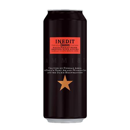 Напиток пивной Estrella Inedit Damm нефильтрованный 4.8% 500 мл., ж/б