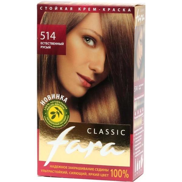 Крем краска для волос Fara Classic стойкая тон 514 естественный русый 115 мл., картон