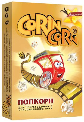 Попкорн CorinCorn ванильный для микроволновой, 85 гр., картон