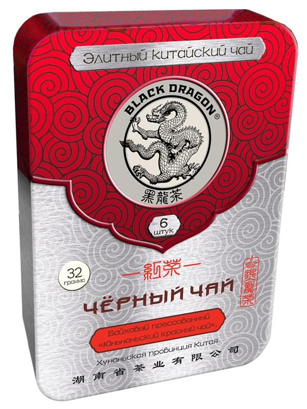 Чай Black Dragon Прессованный Черный 32 гр., ж/б